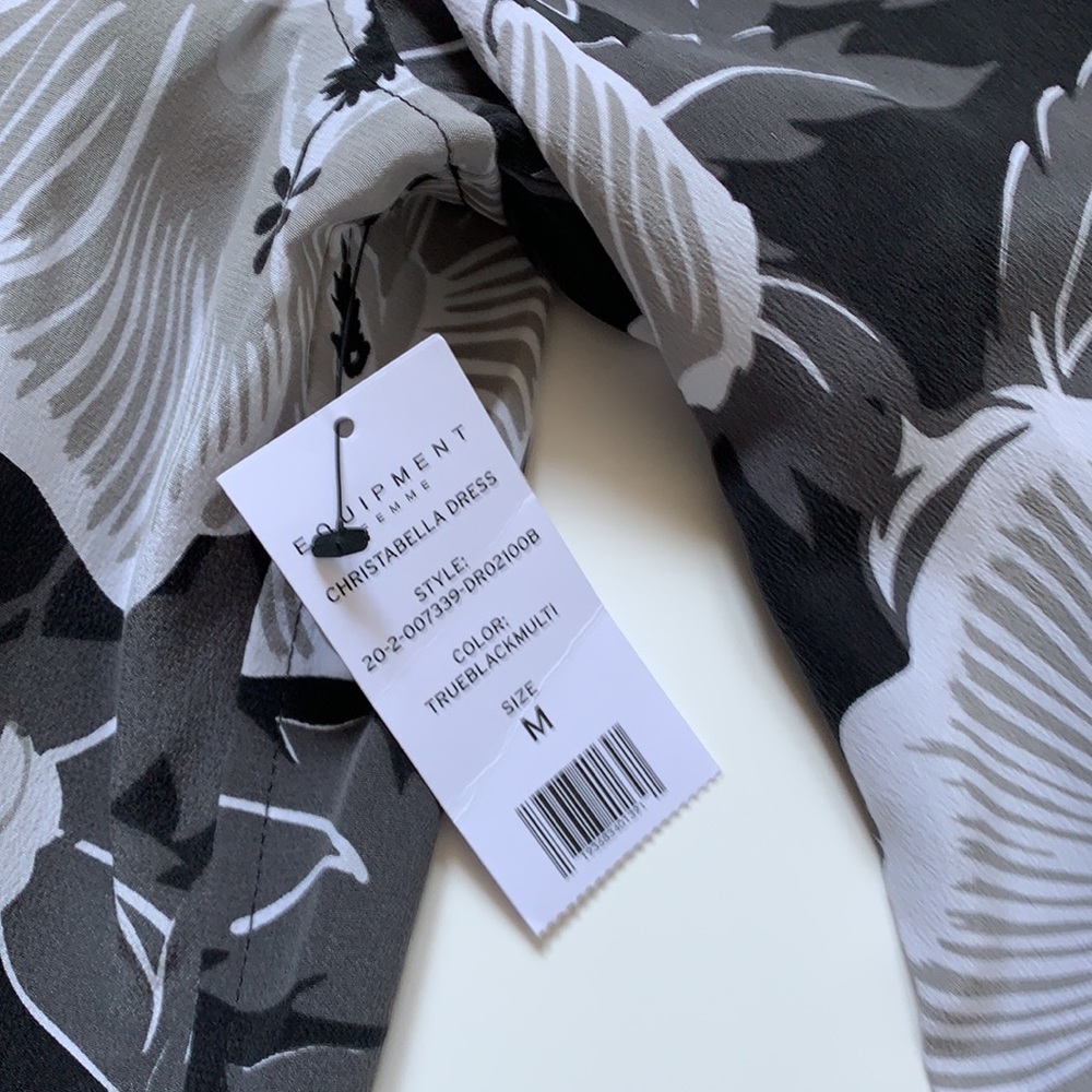🍀🌷🍀 Equipment belted floral-print washed-silk dress M - Picture 8 of 11